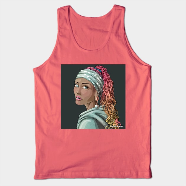 Our modern Reva Prisma as “Girl withe a Pearl earring” Tank Top by Mei.illustration